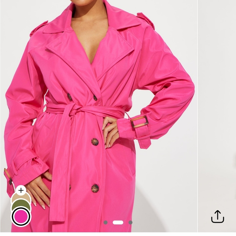Women's Pink Trench Coat